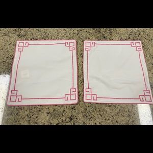 Pottery Barn Kids 16 x 16 shams (2) pink & white
